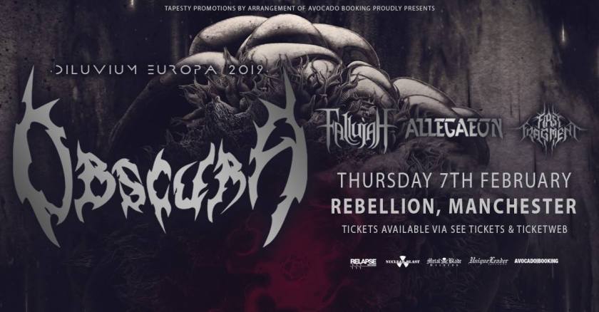 Diluvium Europa 2019 Tour - First Fragment Allegaeon Fallujah Obscura – Manchester Rebellion Live Review