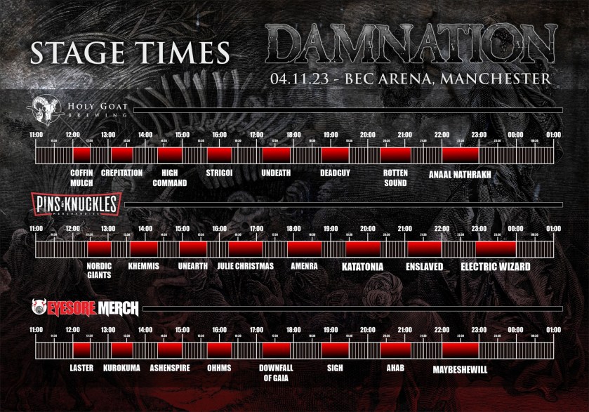 Damnation Running Order